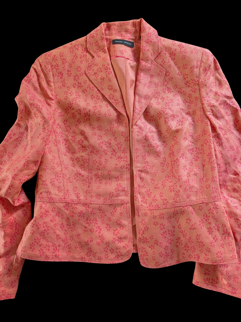 Valerie Stevens Pink Floral Peplum Blazer